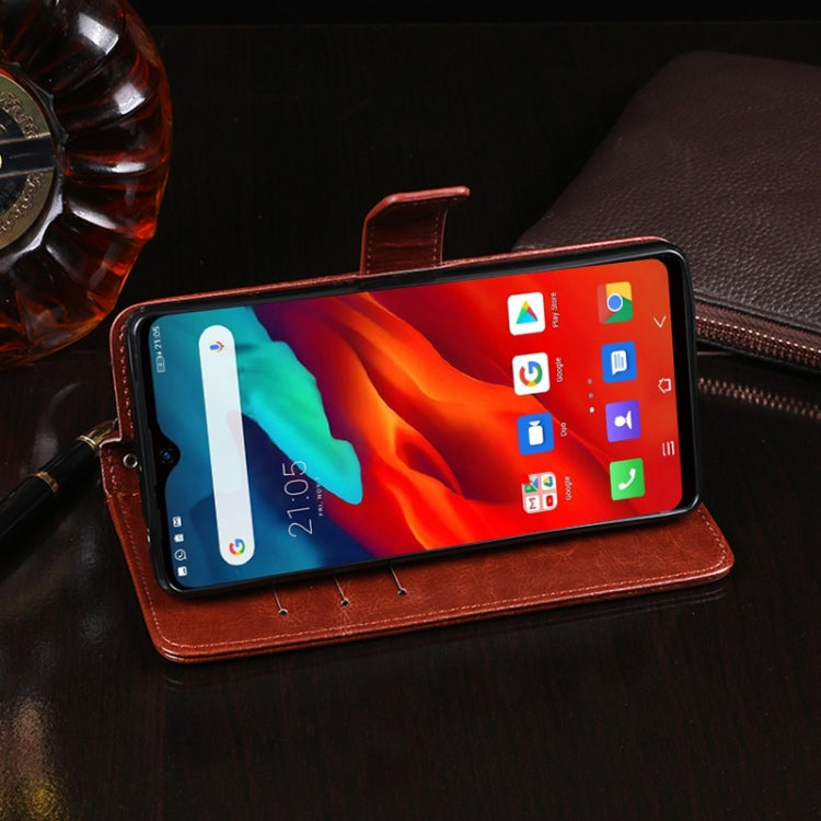 For Blackview A80 Plus idewei Crazy Horse Texture Horizontal Flip Leather Case with Holder & Card Slots & Wallet(Brown)
