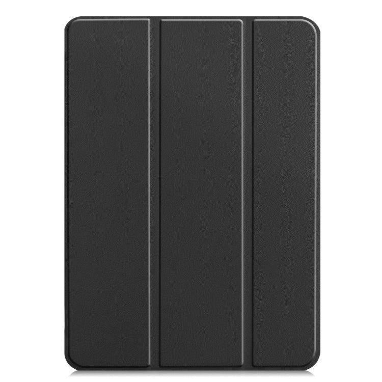 For iPad Air 13 2024 / Pro 12.9 2022 Custer Texture 3-folding Smart Leather Tablet Case(Black)