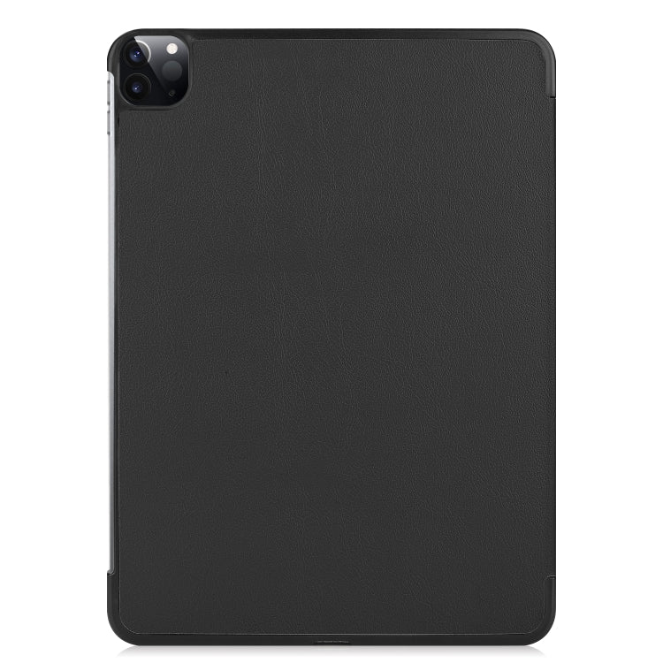 For iPad Air 13 2024 / Pro 12.9 2022 Custer Texture 3-folding Smart Leather Tablet Case(Black)