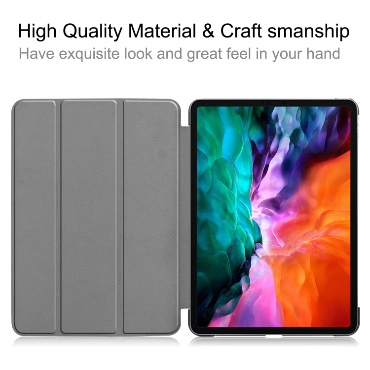 For iPad Air 13 2024 / Pro 12.9 2022 Custer Texture 3-folding Smart Leather Tablet Case(Black)