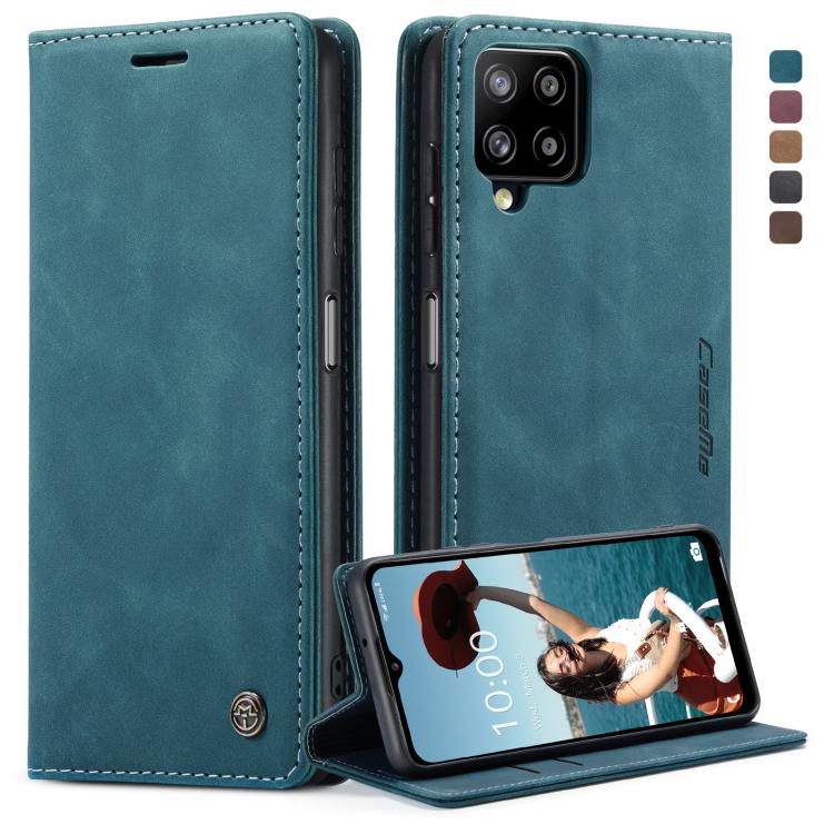 For Samsung Galaxy A12 CaseMe 013 Multifunctional Horizontal Flip Leather Case with Holder & Card Slot & Wallet(Blue)