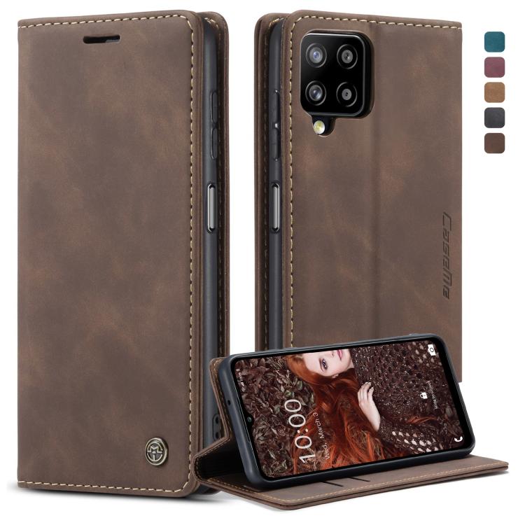 For Samsung Galaxy A12 CaseMe 013 Multifunctional Horizontal Flip Leather Case with Holder & Card Slot & Wallet(Coffee)