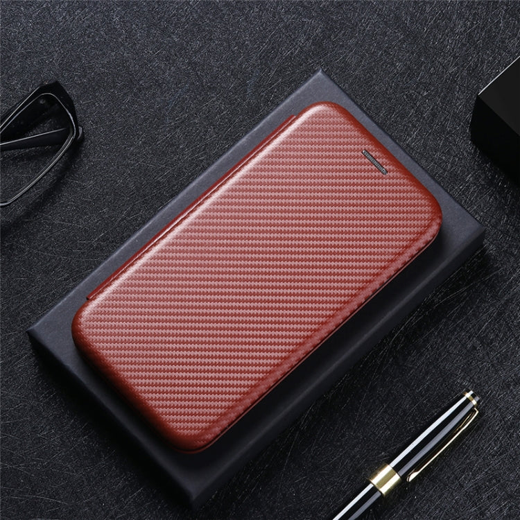 For Blackview BV6300 Pro Carbon Fiber Texture Horizontal Flip TPU + PC + PU Leather Case with Card Slot(Brown) - More Brand by PMC TechLife | Online Shopping South Africa | PMC TechLife | Buy Now Pay Later Mobicred
