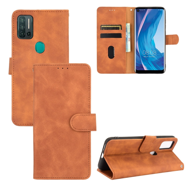 For Ulefone Note 11P Solid Color Skin Feel Magnetic Buckle Horizontal Flip Calf Texture PU Leather Case with Holder & Card Slots & Wallet(Brown)