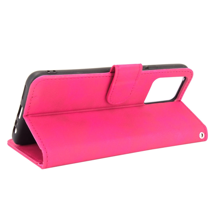 For Realme 8 / Realme 8 Pro Solid Color Skin Feel Magnetic Buckle Horizontal Flip Calf Texture PU Leather Case with Holder & Card Slots & Wallet(Rose Red)