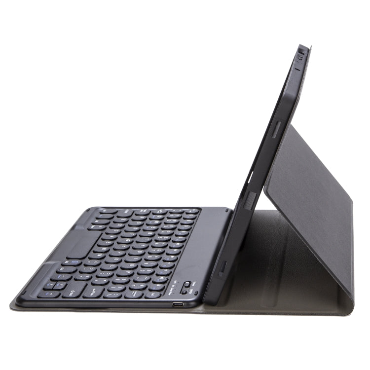 YA102B Detachable Lambskin Texture Round Keycap Bluetooth Keyboard Leather Tablet Case with Pen Slot & Stand For iPad 10.2 (2020) & (2019) / Air 3 10.5 inch / Pro 10.5 inch(Black) - Universal by PMC TechLife | Online Shopping South Africa | PMC TechLife