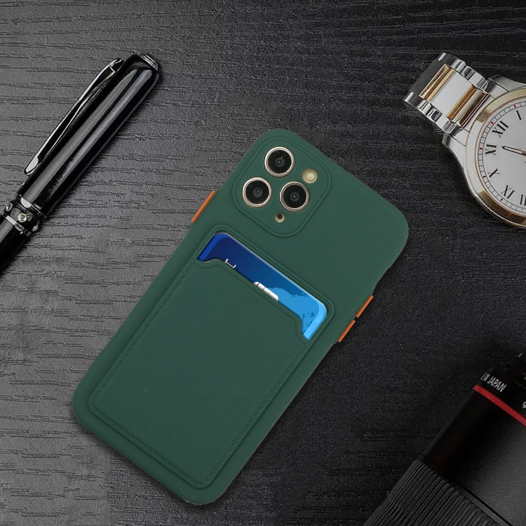 Card Slot Design Shockproof TPU Protective Case For iPhone 11 Pro(Dark Green) - iPhone 11 Pro Cases by PMC TechLife | Online Shopping South Africa | PMC TechLife