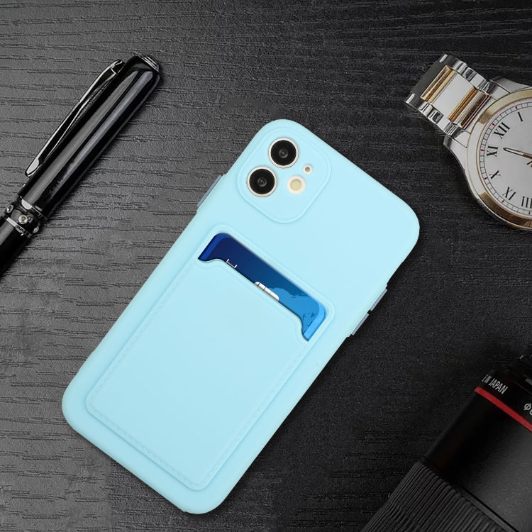 For iPhone 12 mini Card Slot Design Shockproof TPU Protective Case (Sky Blue) - iPhone 12 mini Cases by PMC TechLife | Online Shopping South Africa | PMC TechLife