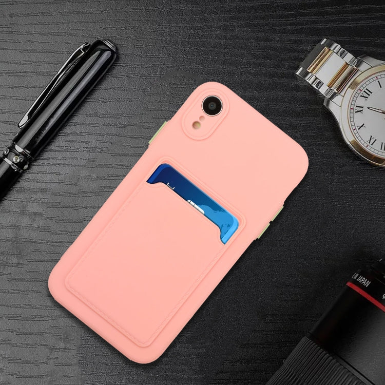 For iPhone XR Card Slot Design Shockproof TPU Protective Case(Pink) - More iPhone Cases by PMC TechLife | Online Shopping South Africa | PMC TechLife