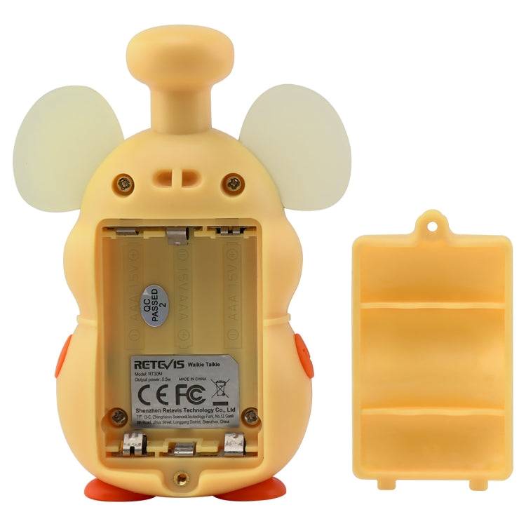 1 Pair RETEVIS RT30M 0.5W US Frequency FRS467 1CH Mouse Shape Children Handheld Walkie Talkie(Yellow)