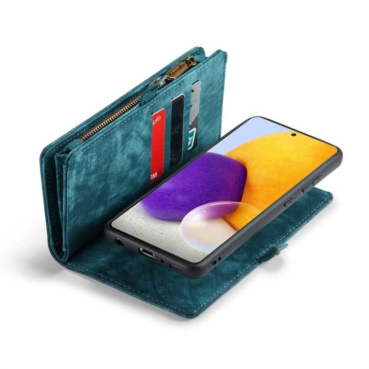 ForFor Samsung Galaxy S21 FE CaseMe 008 Detachable Multifunctional Flip Leather Phone Case(Blue)