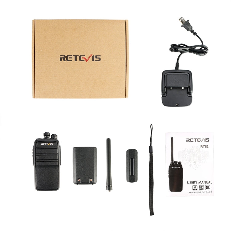 RETEVIS RT53 2W 400-470MHz 1024CHS DMR Digital Two Way Radio Handheld Walkie Talkie(Black) - free shipping - PMC Jewellery - Order now!