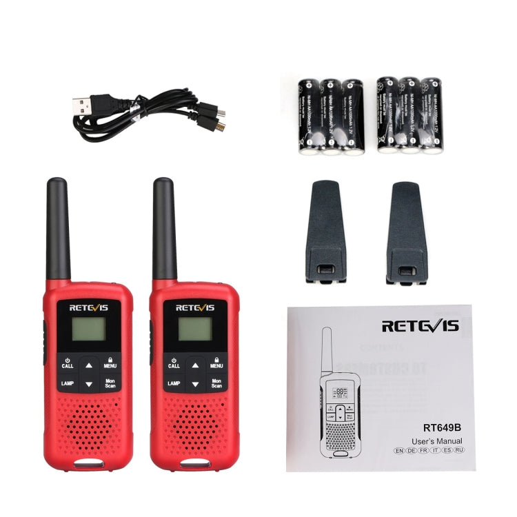 1 Pair RETEVIS RT649B 0.5W EU Frequency 446.00625-446.19375MHz 16CHS Two Way Radio Handheld Walkie Talkie, EU Plug(Red) - free shipping - PMC Jewellery - Order now!