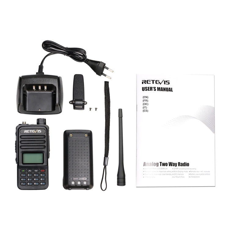 RETEVIS RT85 EU Frequency 136.000-174.000MHz+400.000-470.000MHz 200CHS Dual Band Digital Two Way Radio Handheld Walkie Talkie(Black)