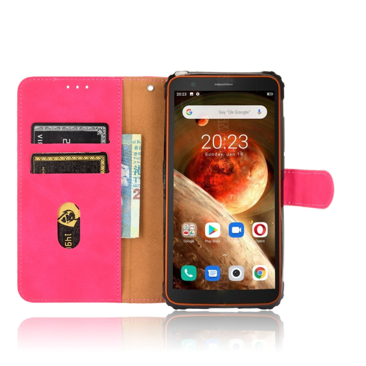 For Blackview BV6600 Solid Color Skin Feel Magnetic Buckle Horizontal Flip Calf Texture PU Leather Case with Holder & Card Slots & Wallet(Rose Gold)