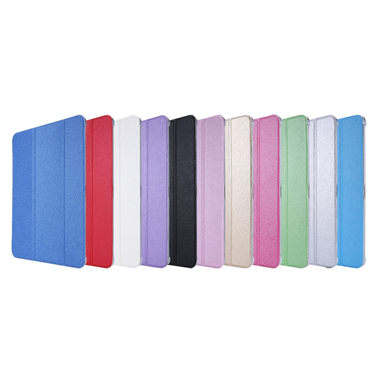 For iPad Air 13 2024 / iPad Pro 12.9 2022 / 2021 Silk Texture Three-fold Horizontal Flip Leather Tablet Case with Holder & Pen Slot(Black) - iPad Pro 12.9 (2022/2021) Cases by PMC TechLife | Online Shopping South Africa | PMC TechLife | Buy Now Pay Later Mobicred