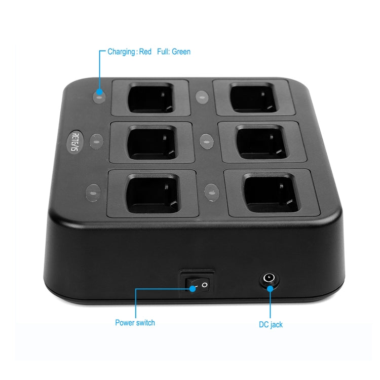 RETEVIS RTC777 Six-Way Walkie Talkie Charger for Retevis H777, AU Plug