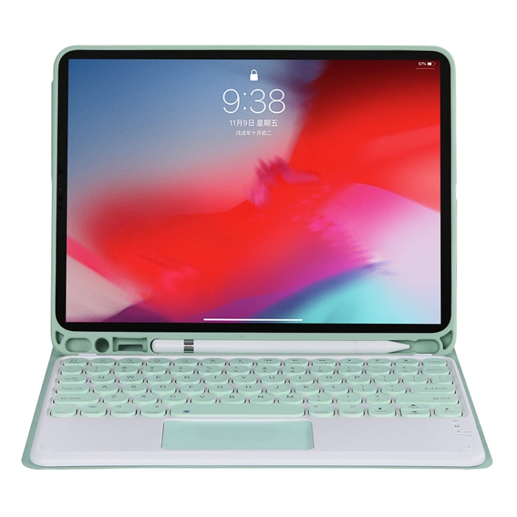 YT11B-A 2021 Detachable Candy Color Skin Texture Round Keycap Bluetooth Keyboard Leather Tablet Case with Touch Control & Pen Slot & Stand For iPad Pro 11 (2021)(Light Green) - For iPad Pro by PMC TechLife | Online Shopping South Africa | PMC TechLife