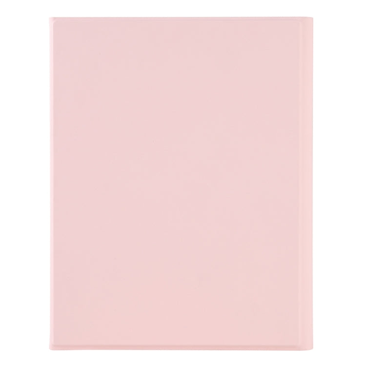 Y-C11B 2021 Detachable Candy Color Skin Texture Round Keycap Bluetooth Keyboard Leather Tablet Case with Pen Slot & Stand For iPad Pro 11 2021 / Air4 / Air5 / Pro 11(Pink)