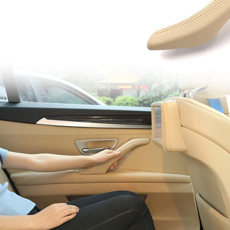 Car Leather Left Side Inner Door Handle Assembly 51417225854 for BMW 5 Series F10 / F18 2011-2017(Grey) - Door Handles by PMC TechLife | Online Shopping South Africa | PMC TechLife | Buy Now Pay Later Mobicred