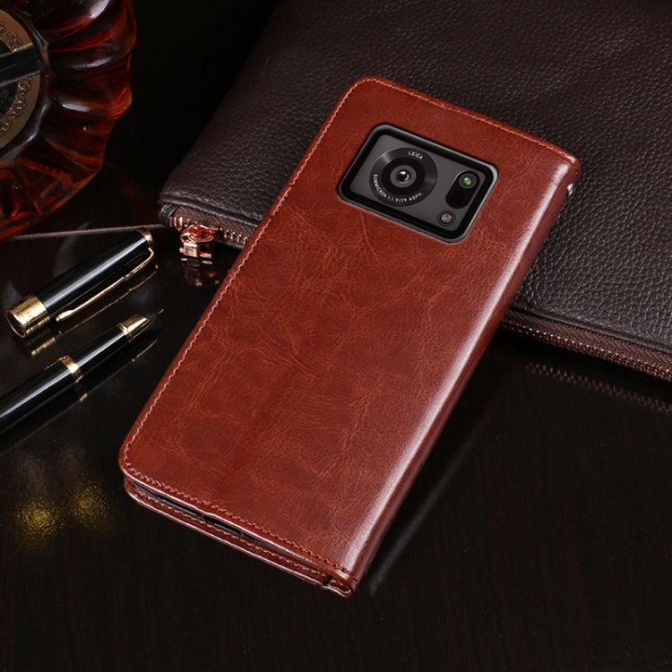 For Sharp Aquos R6 idewei Crazy Horse Texture Horizontal Flip Leather Case with Holder & Card Slots & Wallet(Rose Red)