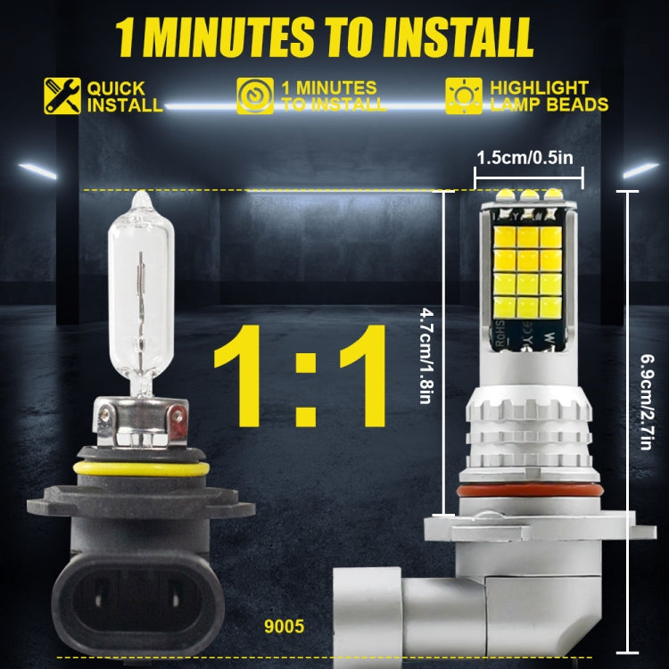 2 PCS V6 9005 DC9-36V 30W 3000LM IP65 Car LED Double Color Fog Light with 30LEDs SMD-2525 Lamp