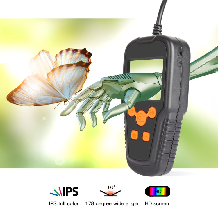 P60A 8mm 1080P 2.4 inch IPS Screen IP68 Water-resistant HD Digital Endoscope, Length:10m Hard Cable