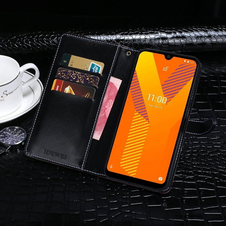 For Wiko Y62 idewei Crocodile Texture Horizontal Flip Leather Case with Holder & Card Slots & Wallet(Dark Blue)