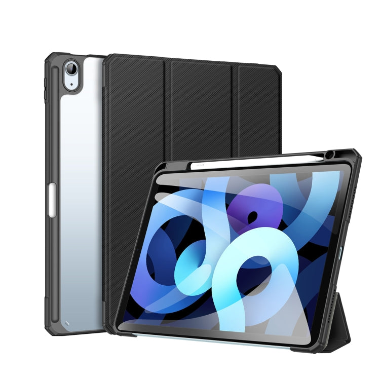 DUX DUCIS TOBY Series Shockproof PU Leather + PC + TPU Flip Smart Case For iPad Air 11 2025 / 2024 / Air 2022 / 2020 10.9(Black)