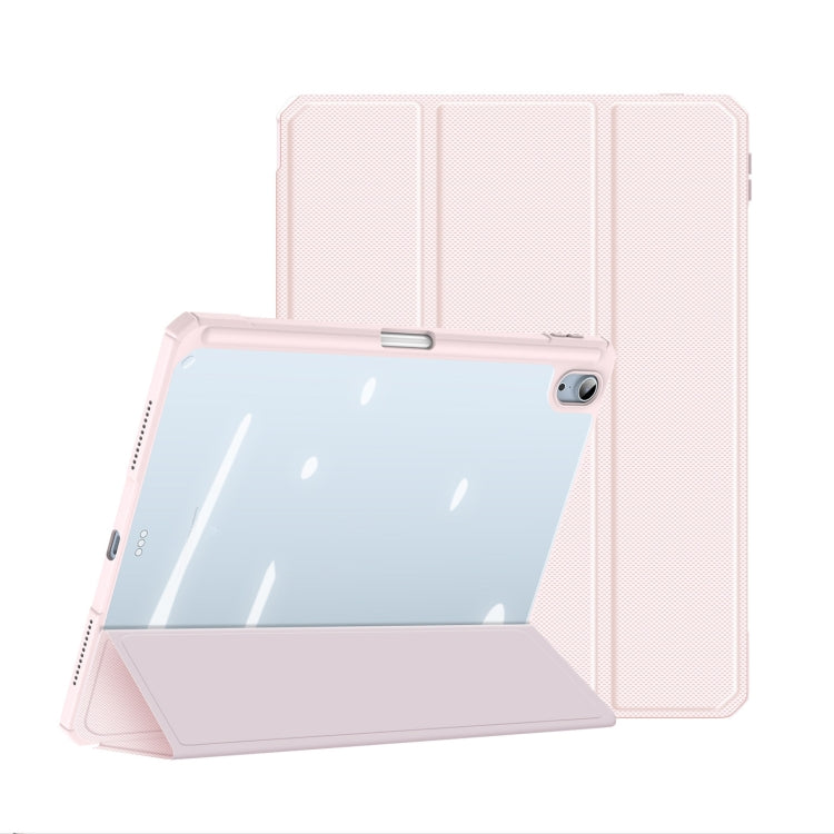 DUX DUCIS TOBY Series Shockproof PU Leather + PC + TPU Flip Smart Case For iPad Air 11 2025 / 2024 / Air 2022 / 2020 10.9(Pink)