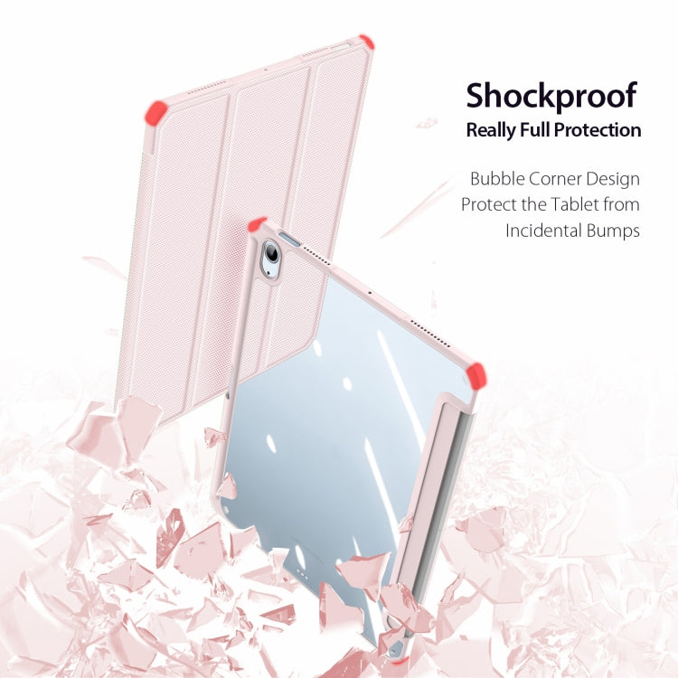 DUX DUCIS TOBY Series Shockproof PU Leather + PC + TPU Flip Smart Case For iPad Air 11 2025 / 2024 / Air 2022 / 2020 10.9(Pink)