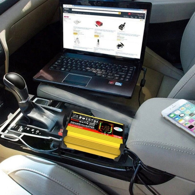 Legend III Generation DC12V to AC220V 6000W Modified Square Wave Car Power Inverter with LED Display(Yellow) - Modified Square Wave by PMC TechLife | Online Shopping South Africa | PMC TechLife | Buy Now Pay Later Mobicred