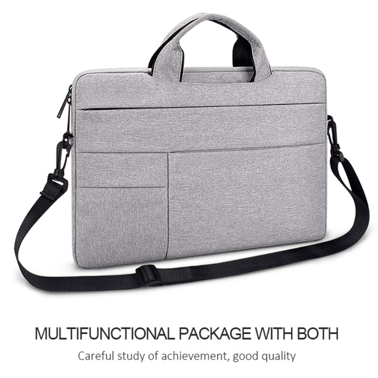 ND05SDJ Oxford Cloth + Nylon Laptop Portable Shoulder Bag, Size:15.6 inch(Hemp Gray)