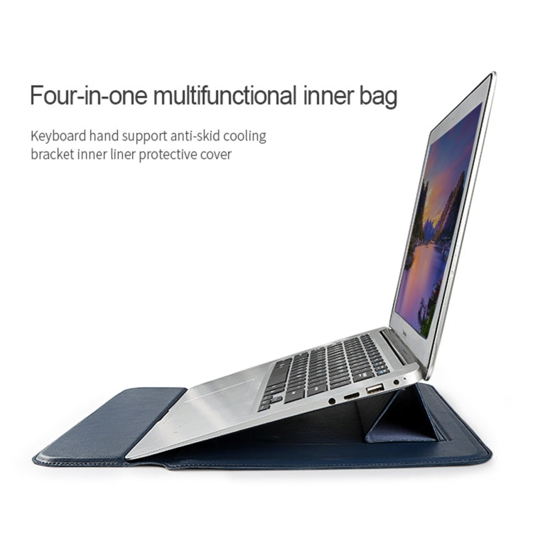 PU08 Multifunctional Notebook PU Liner Bag, Size:13.3 inch(Silver Gray)