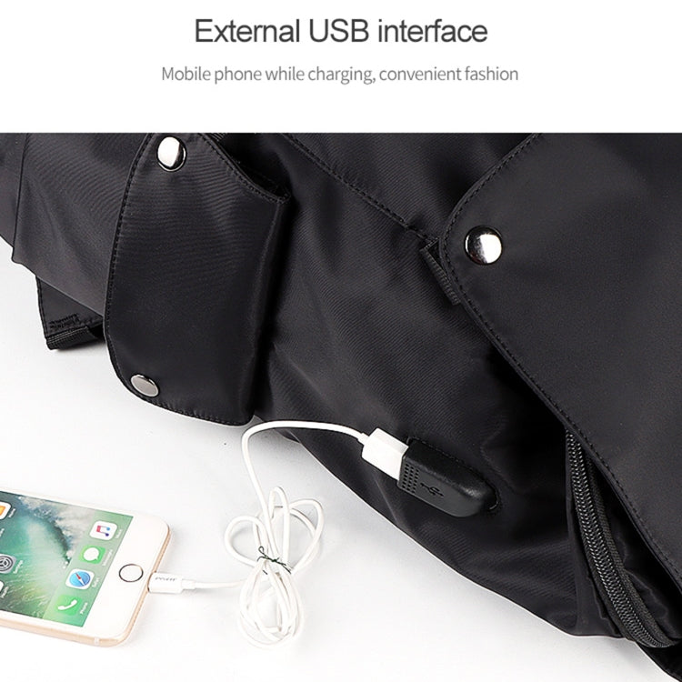 SJ02 13-15.6 inch Universal Large-capacity Laptop Backpack with USB Charging Port(Black)