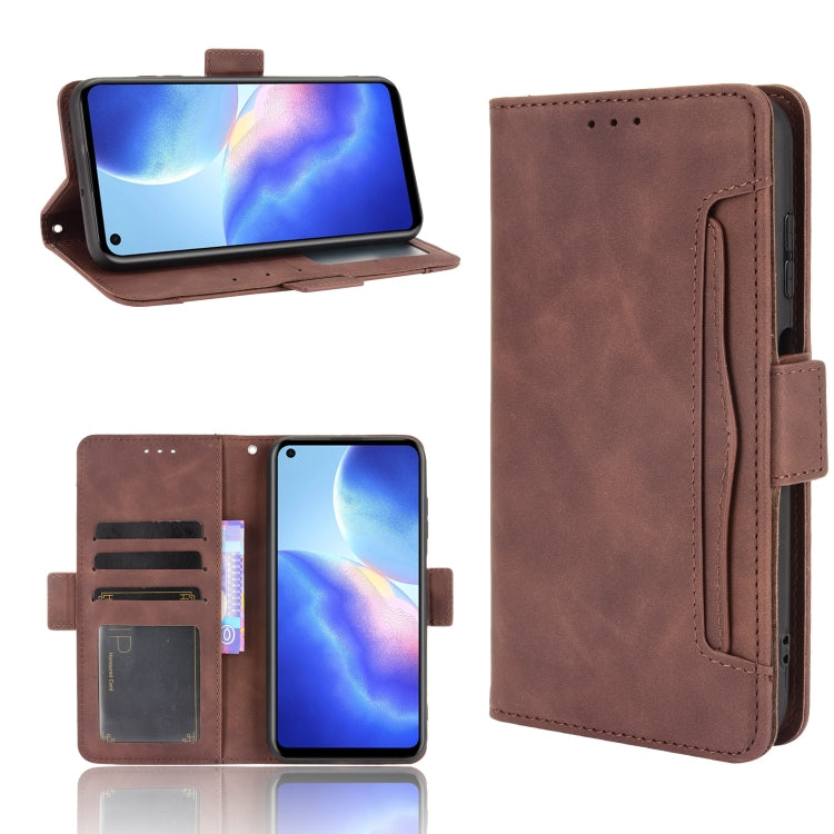 For Blackview A90 Skin Feel Calf Pattern Horizontal Flip Leather Case with Holder & Card Slots & Photo Frame(Brown)