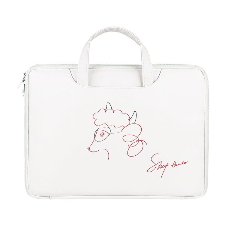 ST01KT Lightweight PU Printed Laptop Bag, Size:14.1-15.4 inch(Sheep Head)