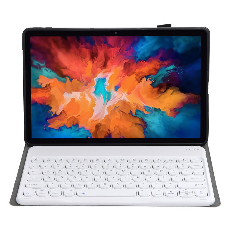 For Lenovo Pad Plus 11 inch TB-J607F / Tab P11 11 inch TB-J606F / Pad 11 inch YAM12 Lambskin Texture Detachable Round Keycap Bluetooth Keyboard Leather Tablet Case with Holder(Rose Gold) - free shipping - PMC TechLife - Order now!