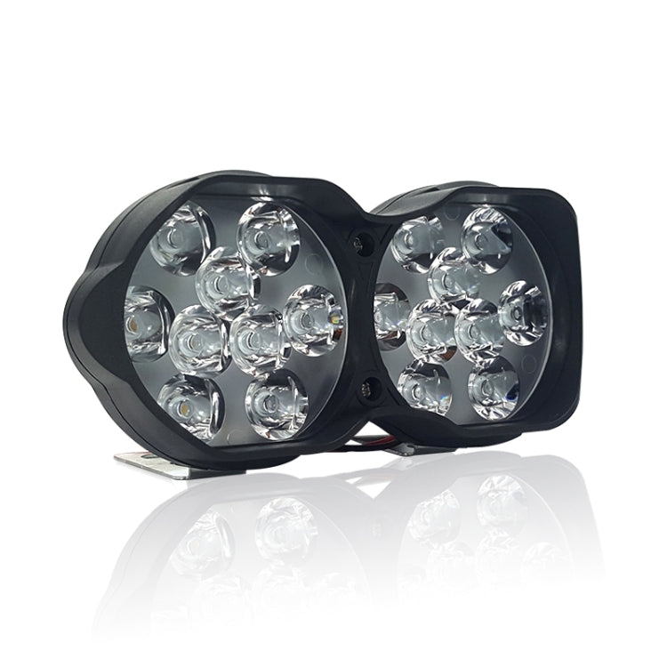 2 PCS L15 8-85V / 15W / 5000K / 1200LM Motorcycle / Car IPX4 Water-resistant External LED Glare Spotlight Working Lamp