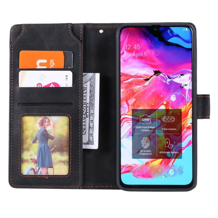 For Samsung Galaxy A70 Skin Feel Business Horizontal Flip PU Leather Case with Holder & Multi-Card Slots & Wallet & Lanyard & Photo Frame(Black)
