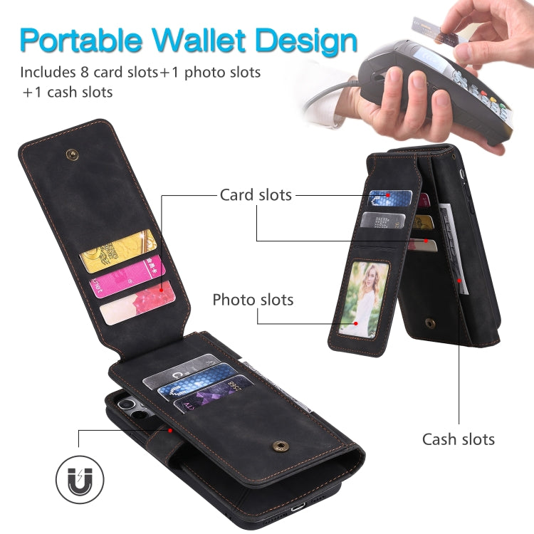For Samsung Galaxy A70 Skin Feel Business Horizontal Flip PU Leather Case with Holder & Multi-Card Slots & Wallet & Lanyard & Photo Frame(Black)