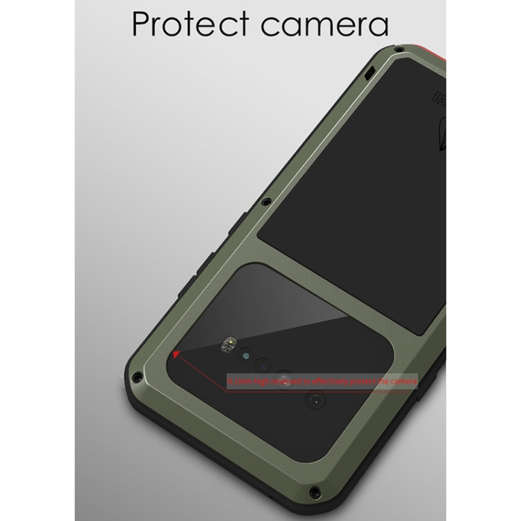 For LG V60 ThinQ 5G LOVE MEI Metal Shockproof Water-resistant Dustproof Protective Case with Glass(White)