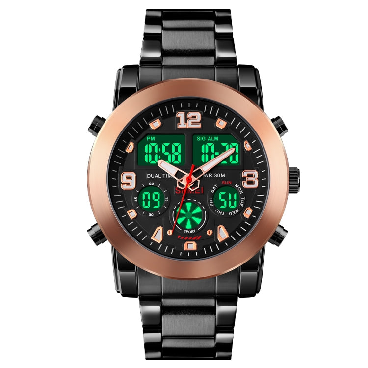 SKMEI 1642 Three-time Display Luminous Electronic Watch, Support Alarm Clock(Rose Gold)