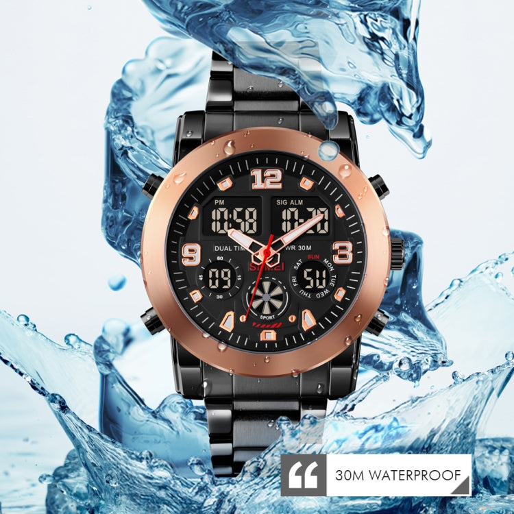 SKMEI 1642 Three-time Display Luminous Electronic Watch, Support Alarm Clock(Silver)