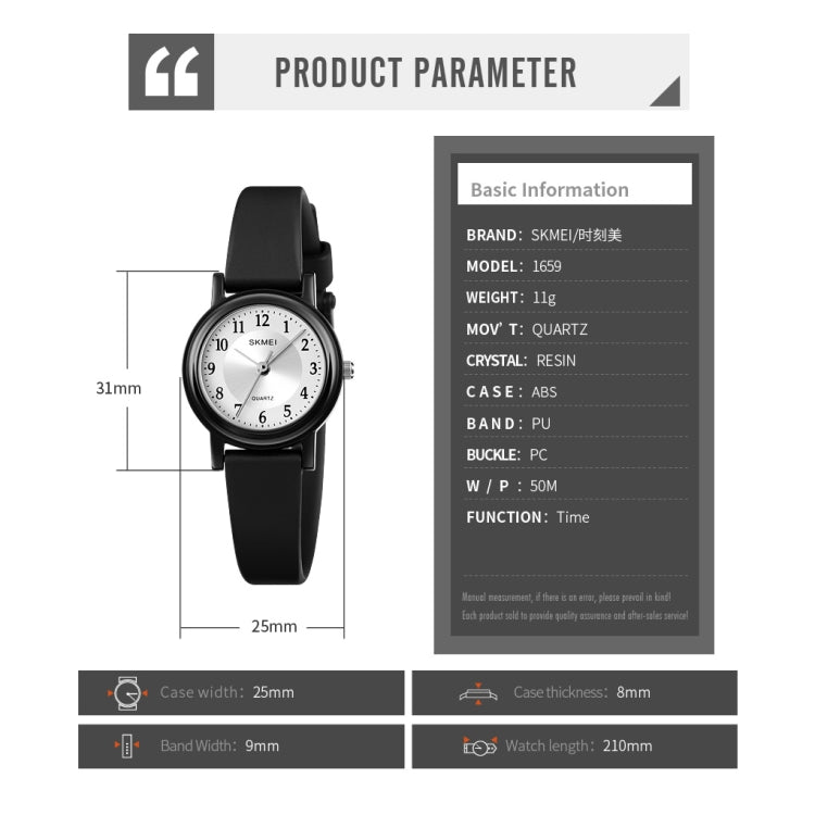 SKMEI 1659 Thin PU Leather Strap Small Dial Quartz Watch for Ladies(Black Shell Constellation Type) - free shipping - PMC TechLife - Order now!