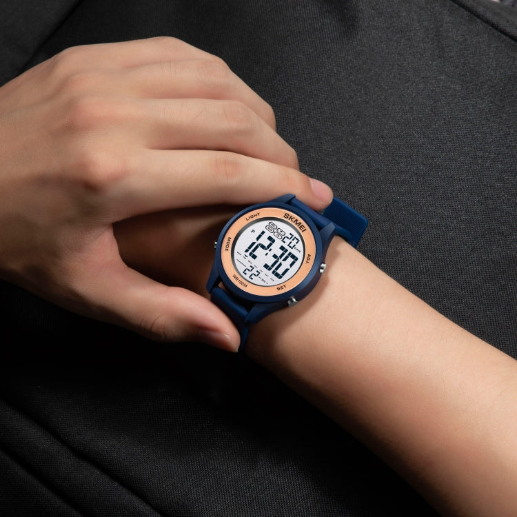 SKMEI 1758 Multifunctional LED Digital Display Luminous Silicone Strap Electronic Watch(Black)