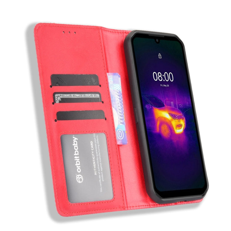 For Ulefone Armor 11 5G / Armor 11T 5G Magnetic Buckle Retro Crazy Horse Texture Horizontal Flip Leather Case with Holder & Card Slots & Photo Frame(Red)