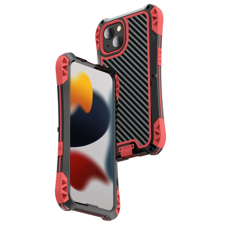 For iPhone 13 Pro R-JUST AMIRA Shockproof Dustproof Water-resistant Metal Protective Case (Red)