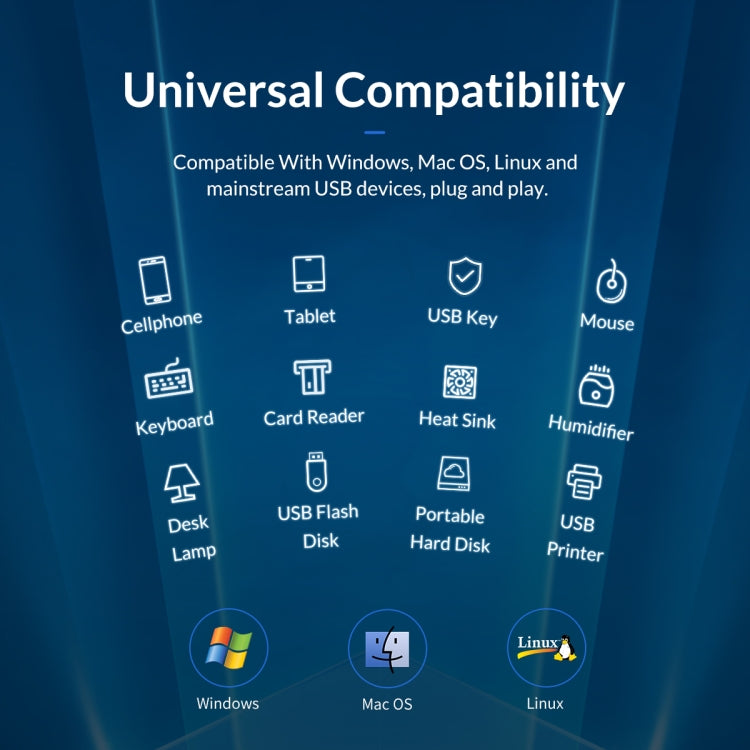 ORICO AT2U3-7AB-GY-BP 7 In 1 Aluminum Alloy Multi-Port USB HUB with Individual Switches, EU Plug - free shipping - PMC Jewellery - Order now!