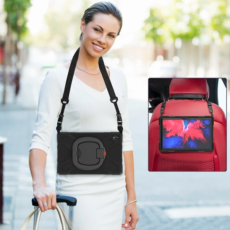 For Lenovo XiaoXin Pad 11 / Pad 11 Plus 2021 / Pad 2022 Silicone + PC Protective Case with Holder & Shoulder Strap(Black) - Lenovo by PMC TechLife | Online Shopping South Africa | PMC TechLife | Buy Now Pay Later Mobicred